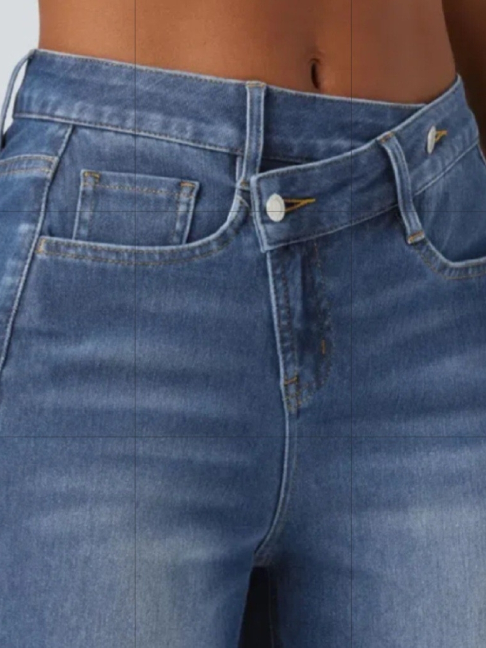 Wide Leg Blue Women's Jeans - Picture 2 of 10